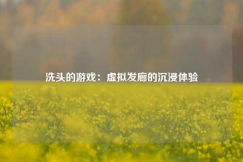 洗头的游戏：虚拟发廊的沉浸体验